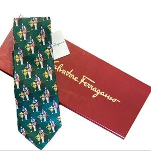 Authentic Vintage Salvatore Ferragamo Silk Necktie.